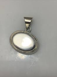 Sterling Silver Disc Pendant 1.25” | eBay