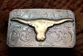 Vintage Sterling Silver 10K Gold Longhorn Western Cowboy ...