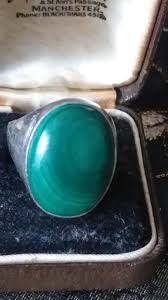 Vintage 1970-s Sterling Silver Malachite Huge Signet/ring Size US 8 3/4 UK R - Etsy
