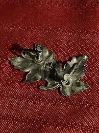 Vintage Pair Maple Leaf 1” Screw Back Sterling Silver ...