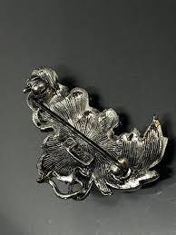 Vintage Signed Monet Purple Crystals Grape Leaf Silver Tone ...