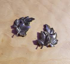 Sterling Silver Leaf Clip-on Earrings Vintage - Etsy