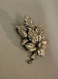 Vintage Sterling Silver Jewelart Figural Maple Leaf Brooch ...