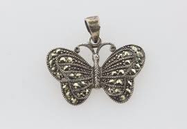 Vintage DBJ 925 Sterling Silver Marcasite Butterfly Charm ...