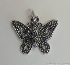 Estate Jewelry Well Made Butterfly Marcasite Pendant .925 ...