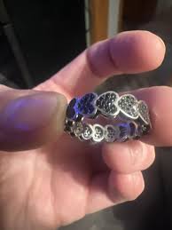 Macy's Black Spinel Pave Hearts Eternity Ring - Macy's