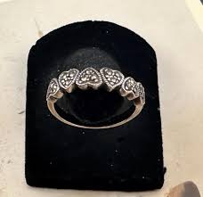 Vintage Sterling Silver Heart Ring With Marcasites -- Size 5 3/4 - Etsy