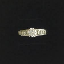 TK 316 Signed Silver Tone CZ Solitaire Engagement Ring with ...