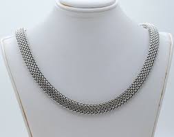 Vintage Flli Menegatti 18K 925 Sterling Silver Woven Choker ...