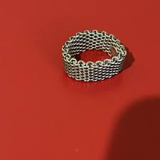 Tiffany & Co Somerset Mesh Basket Weave Ring in Sterling ...