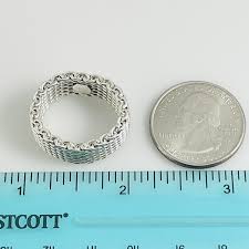 Size 7.5 Tiffany Somerset Mesh Basket Weave Ring in Sterling ...