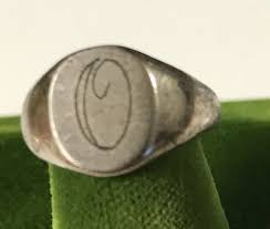Vintage Sterling Silver Stamped & Engraved Monogram "O" Ring ...
