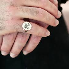 Unisex Signet Ring-monogram Signet Ring: Personalized 925 ...