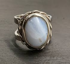 Vintage Lace Agate Sterling Silver Fancy Statement Ring, UK Size O, US Size 8 3/4, EU Size 58 3/4 - Etsy