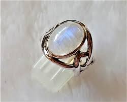 MOONSTONE Sterling Silver 925 Ring Genuine Gemstone Celtic Knot - ELIZ Jewelry and Gems