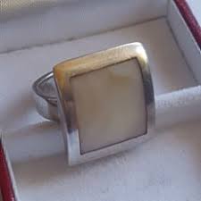 anillo de plata de ley 925 y madre perla nacar - Buy Antique rings on todocoleccion