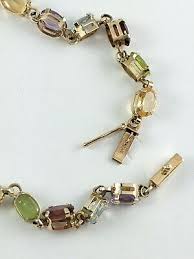 Clyde Duneier 10K Gold Bracelet Aquamarine Peridot Citrine Garnet Amethyst 7.5" | eBay