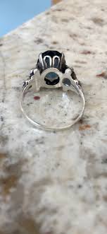 Art Nouveau Guglielmo Cini Sterling Silver Blue Topaz Ring ...