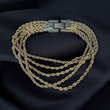 Vintage Vintage gold tone multi strand rope chain bracelet | Grailed