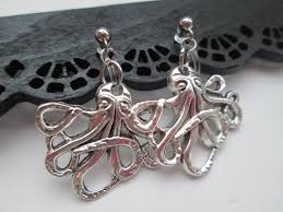 Silver Octopus Clip on Earrings: Hypoallergenic Metal-free ...