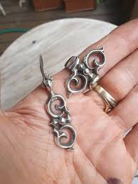 Solid silver pendant,sterling silver,double sided,vintage ...