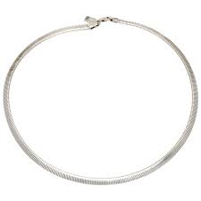 Wide Flat Snake Chain, Sterling Silver, Length 16.5 Inches ...