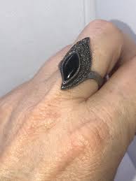Vintage Antique Marcasite Black Onyx Sterling Silver Ring 925 Modernist Size 7 Art Deco - Etsy