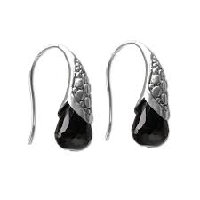 NOVICA Handmade Sterling Silver Midnight Spell Onyx Earrings ...
