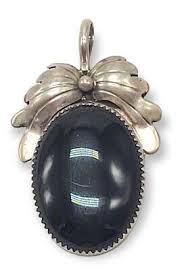 Navajo Pendant Sterling Silver signed "NS" Onyx Beautiful Vintage | eBay