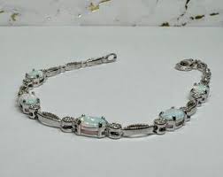 Vintage Sterling Silver Fire Opal Floral Bracelet - 7 1/2" - Etsy