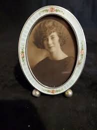 Antique Sterling Silver Blue Pink Cabbage Rose Guilloche Enamel Oval Frame *READ | eBay