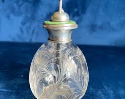 Antique Silver, Guilloche Enamel and Cut Glass Perfume Bottle - Etsy