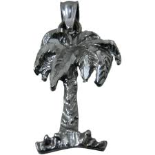 Similar Items to 14K White Gold Diamond-Cut Palm Tree Charm ...