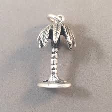 PALM TREE .925 Sterling Silver 3-D Charm Pendant Beach ...
