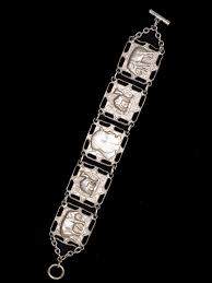 Vintage 1960s Panel Bracelet With Embossed Elephant & Camel ...