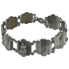 Estate Silver Panel Vintage Bracelet. For Sale at Ruby Lane