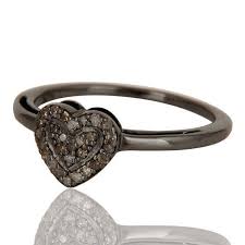 92.5 Sterling Silver Heart Shape Ring, Pave Diamond Engagement Ring Jewelry | eBay