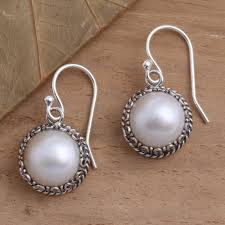 Cultured Pearl Sterling Silver Dangle Earrings - Shadow in ...