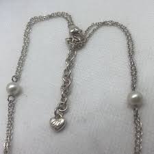 Brighton silver tone pearl and clear beaded multi strand ...