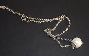 Silver Filled Chain Necklace: Shell Pearl Pendant - Etsy