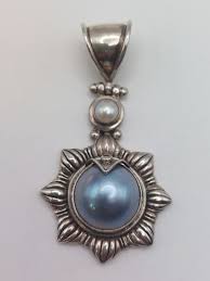 Vintage Blue Pearl and White Pearl W/.925 Sterling Silver ...