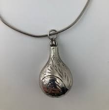 Vintage Sterling Silver Etched Bottle Snuff Poison Vial ...