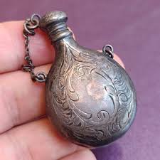 1950s Silver Perfume Bottle, Perfume Miniatura, Perfume ...