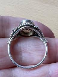 VINTAGE OVAL LEMON QUARTZ PASTEL CITRINE STERLING SILVER RING ORNATE SETTING | eBay