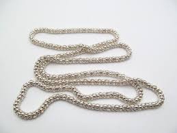 Silver Tone Thick 5mm Wide Longer Length Popcorn Chain ...