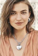 Inner Circle Heart Toggle Necklace in Silver - j.hoffman's