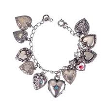 Victorian Sterling Silver Link Bracelet With Heart Charms, Circa 1910 - Etsy