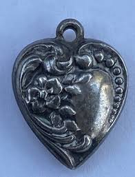 Vintage Sterling Puffy Heart Engraved | eBay