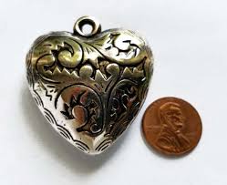 1 Acrylic Antique Silver Heart Pendant 45mm X 41mm Jewelry ...