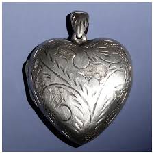Engraved Sterling Puffy Heart Locket Pendant. For Sale at ...